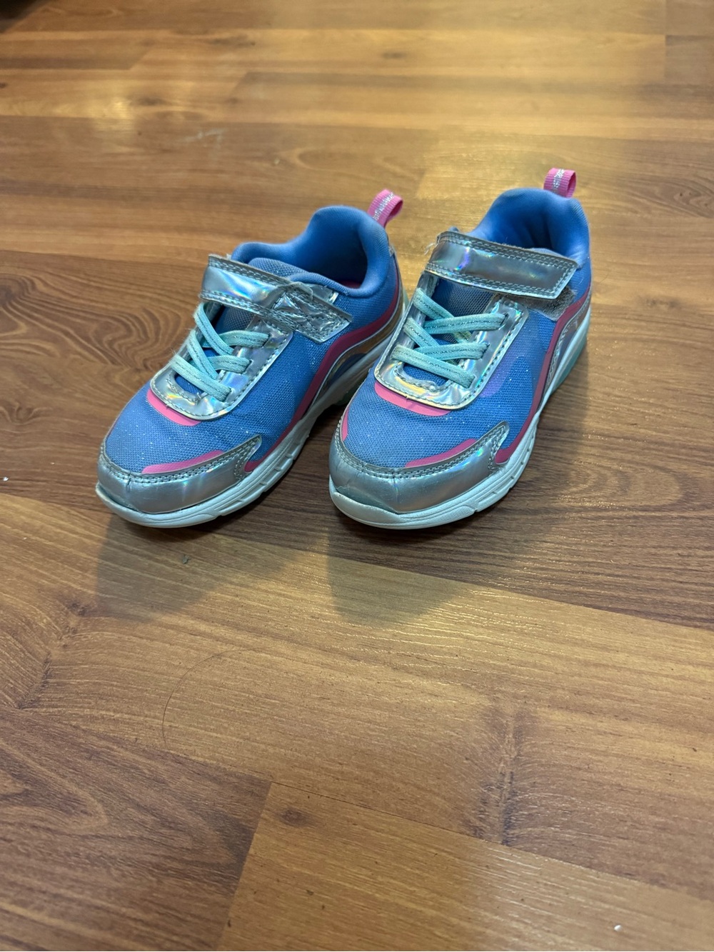 Kids Blue and Pink Light-Up Athletic Sneakers